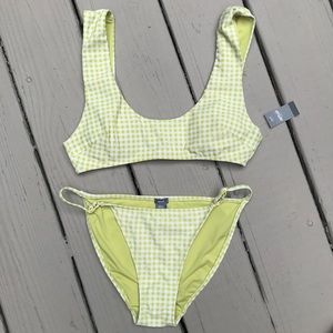 NWT Aerie Lime Green Grid Bikini Set